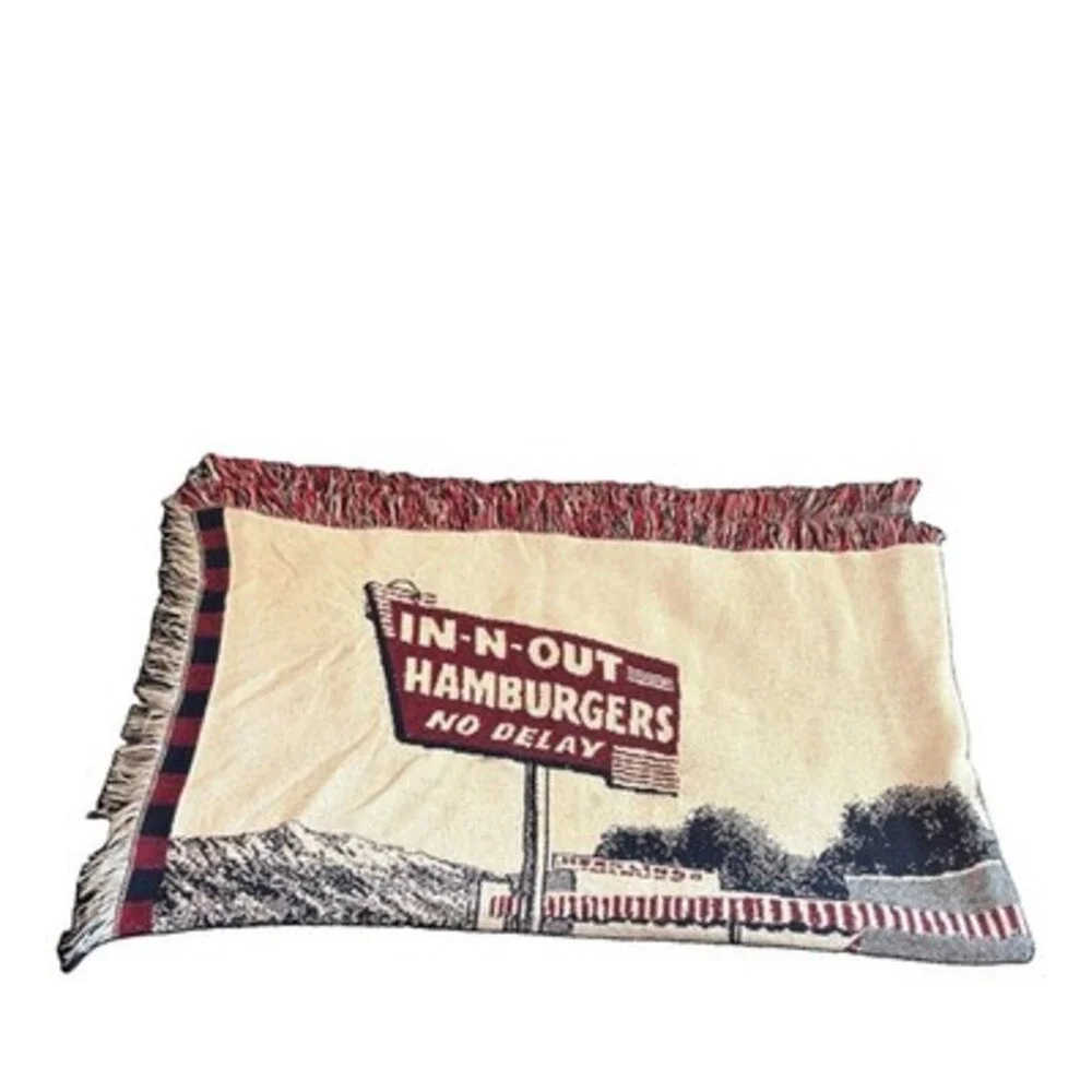 Very Rare IN & OUT BURGER Original Woven Blanket Approximately 48”X72” 1990’s